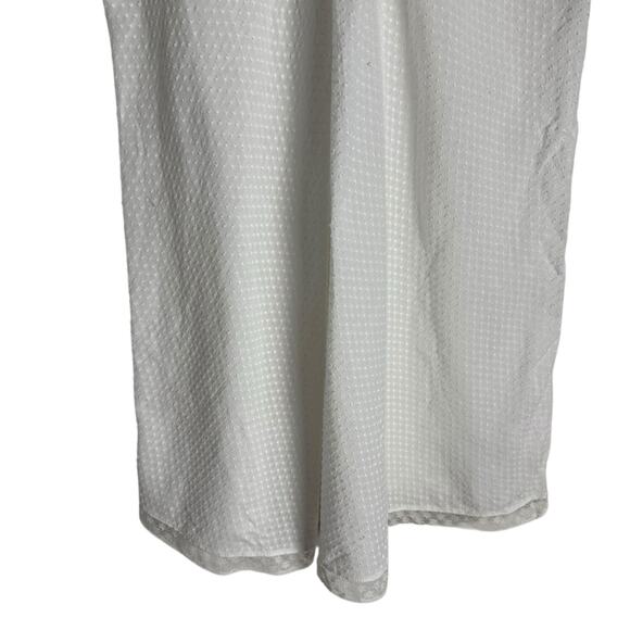 Oscar de la Renta Pink Label White Cotton V-Neck Eyelet Slip Pajama Dress Size L - Picture 4 of 8